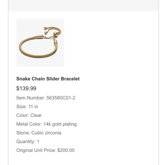 Pandora Gold Snake Adjustable Bracelet - Picture 3 of 4